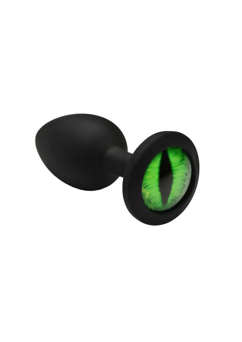 Creature Cocks Green Eye Silicone Butt Plug - Small - Black/Green